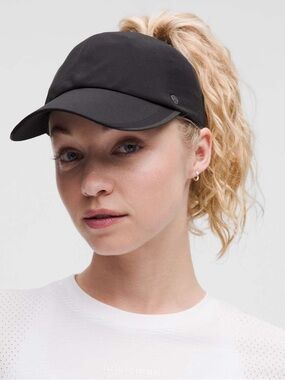 Lululemon Womens Fast and Free Ponytail Black Running Hat